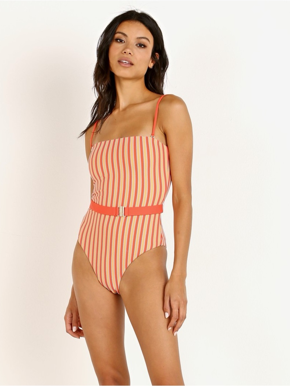 Lspace one piece swimsuit striped belt lockheart